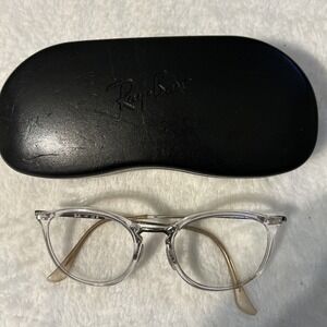 Ray-Ban RB7140 2001 Clear Silver Eyeglasses Frames 51-20-150 With Case